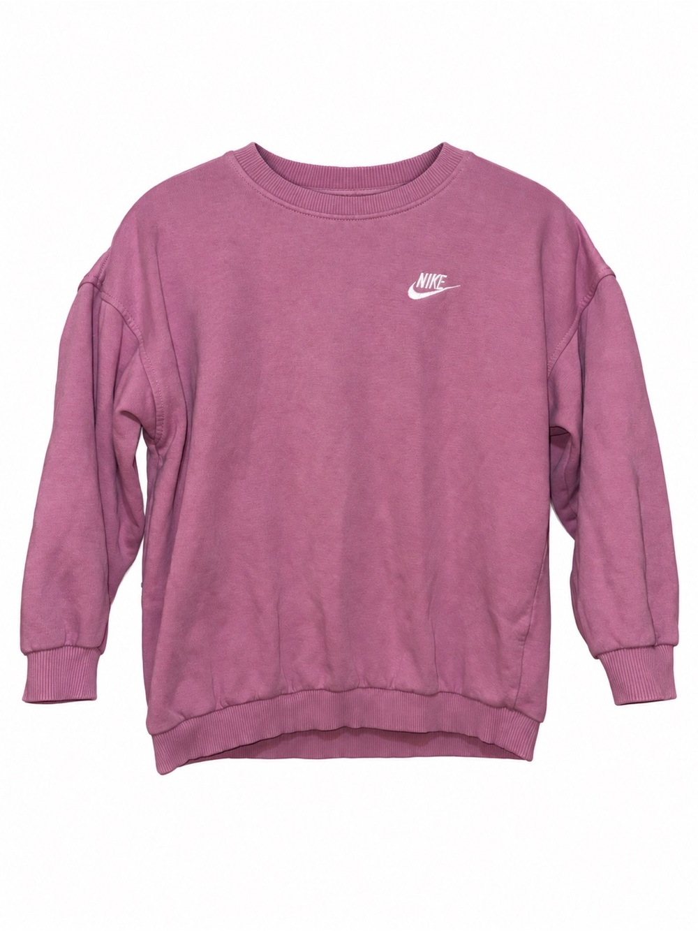 Nike Crewneck Sweatshirt Size M Mauve Pink Embroidered Swoosh Pullover